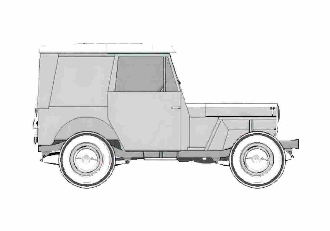 Blueprint Willys Jeep DJ 3A Delivery SUV 1955 A4 Photo Print