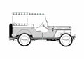 Blueprint Willys Jeep DJ 3A Surrey Cabriolet 1953 A4 Photo Print
