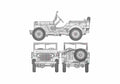 Blueprint Willys Jeep MB Cabriolet 1941 A4 Photo Print