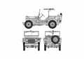 Blueprint Willys Jeep MB Cabriolet 1942 A4 Photo Print