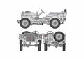 Blueprint Willys Jeep MB SUV 1941 A4 Photo Print