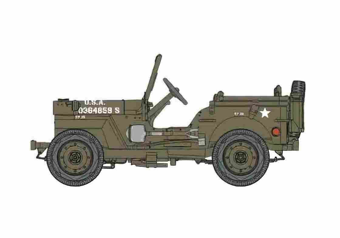 Blueprint Willys Jeep MB SUV A4 Photo Print
