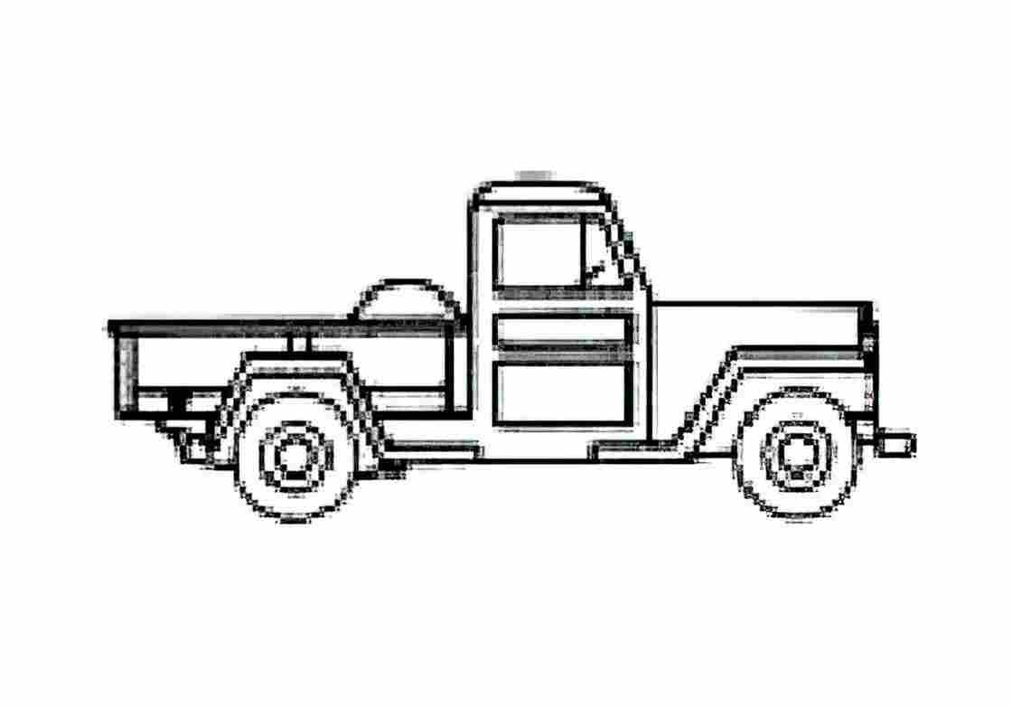 Blueprint Willys Jeep Pick up 1964 A4 Photo Print