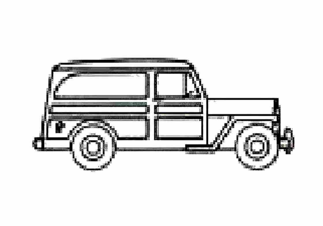 Blueprint Willys Jeep Van 1964 A4 Photo Print