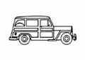 Blueprint Willys Jeep Wagon 1964 A4 Photo Print