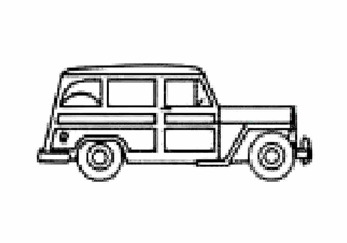 Blueprint Willys Jeep Wagon 1964 A4 Photo Print