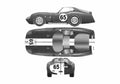 Blueprint ac 427 cobra type 65 super coupe 32585 01 A4 Photo Print