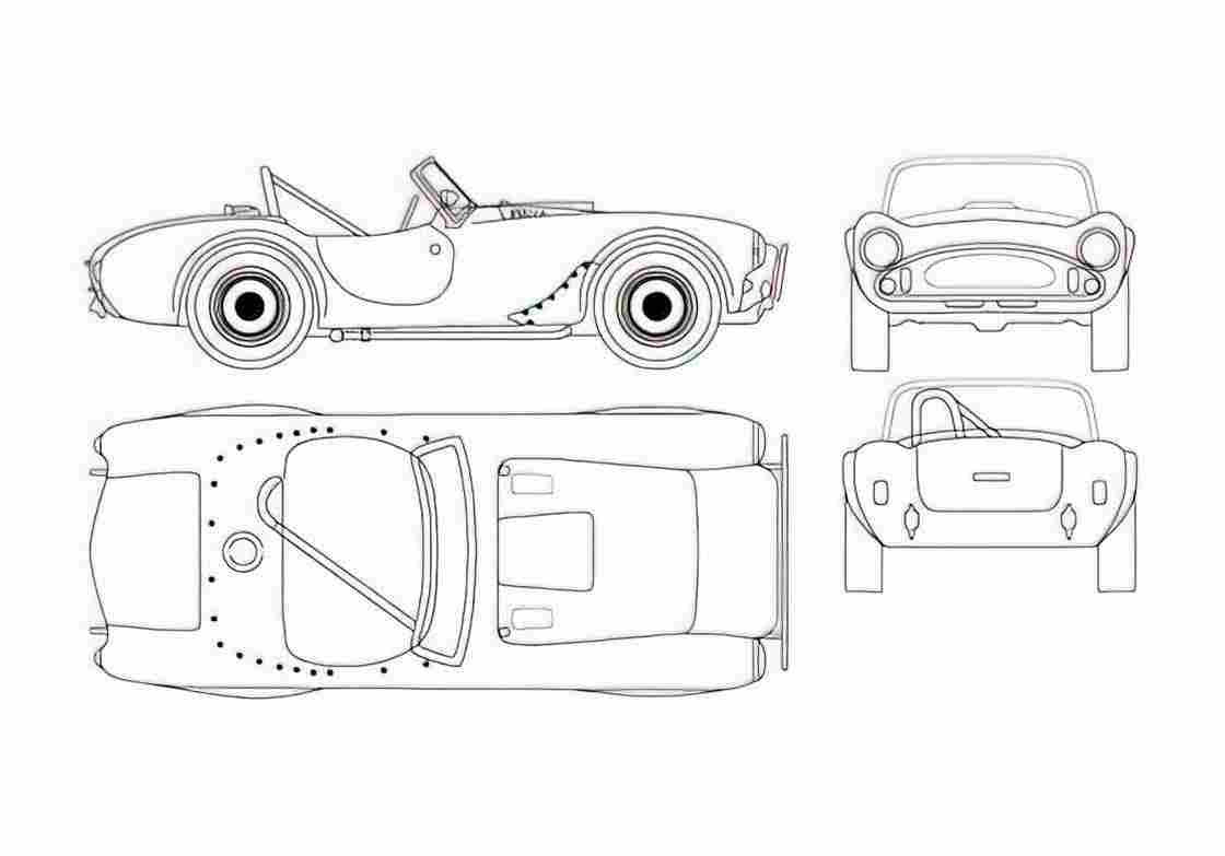 Blueprint ac cobra 01 A4 Photo Print