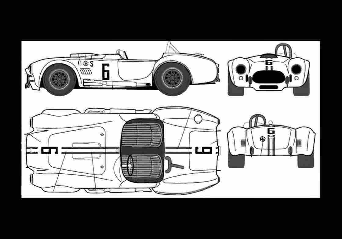Blueprint ac cobra 427 1966 01 A4 Photo Print
