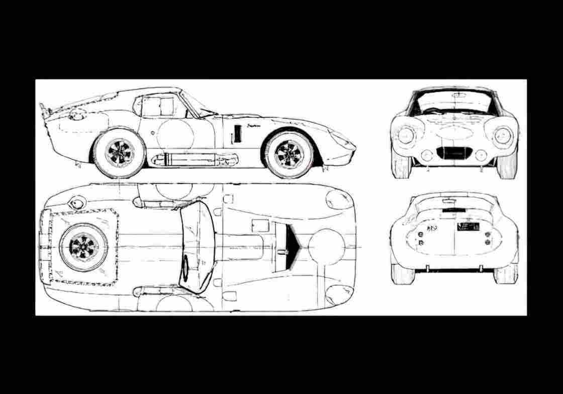 Blueprint ac cobra daytona coupe 01 A4 Photo Print