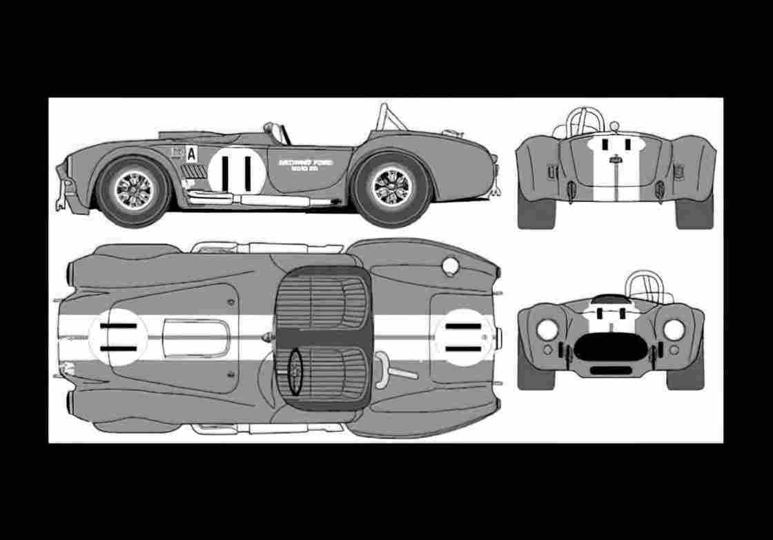 Blueprint ac cobra racing A4 Photo Print