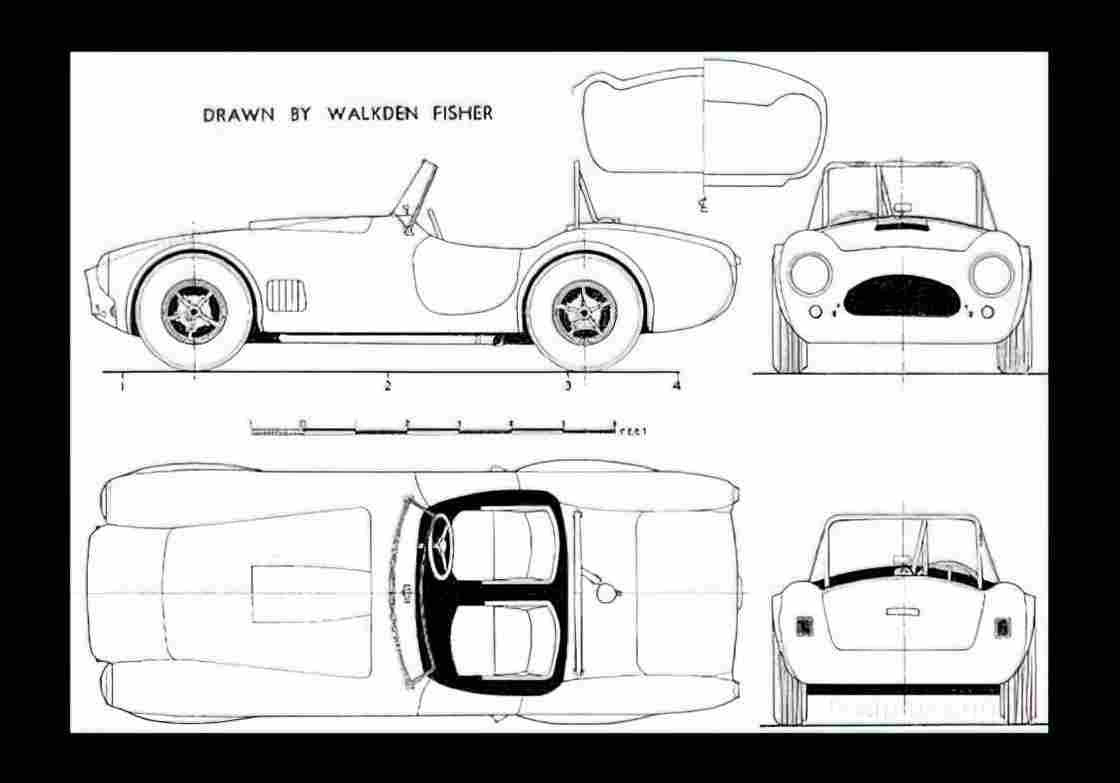 Blueprint ac cobra roadster 01 A4 Photo Print