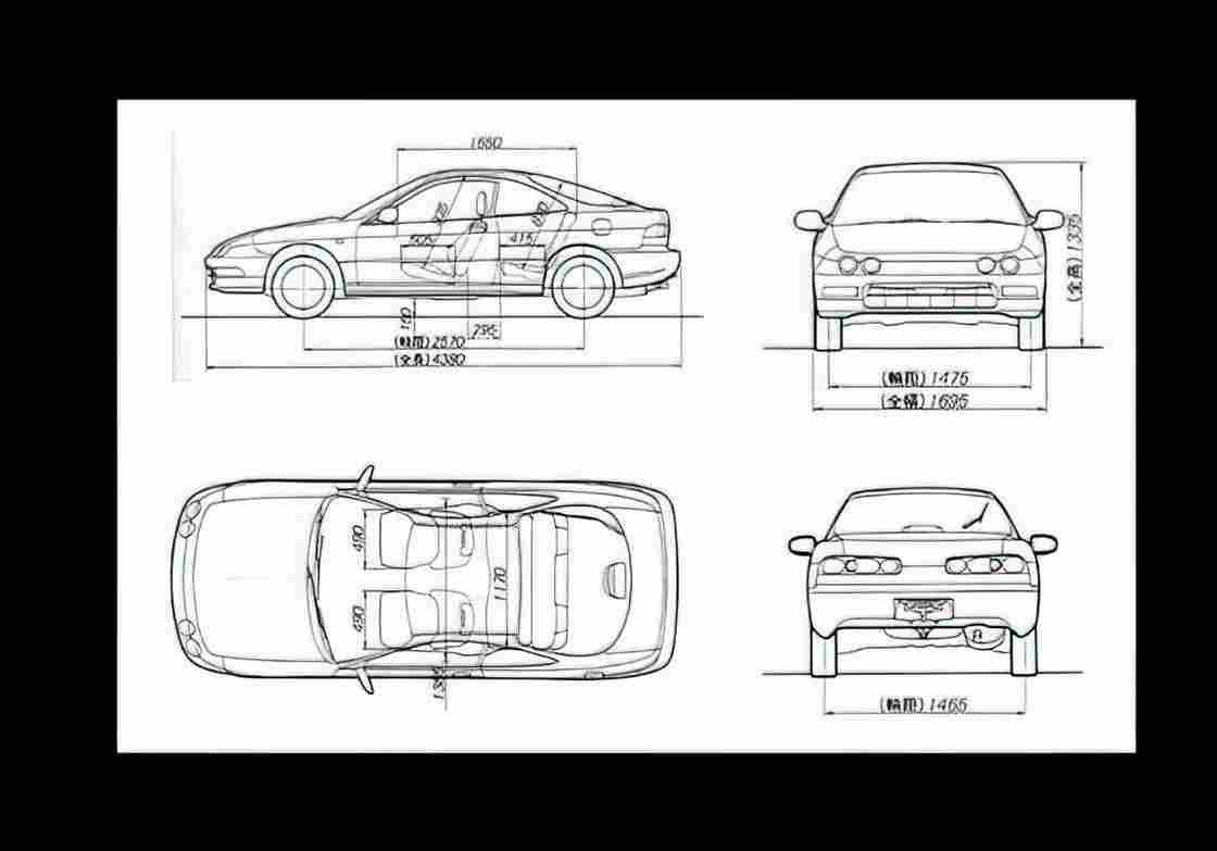 Blueprint acura integra 1993 01 01 A4 Photo Print