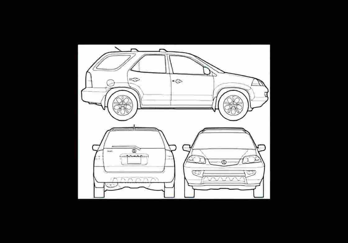 Blueprint acura mdx 2003 01 01 A4 Photo Print