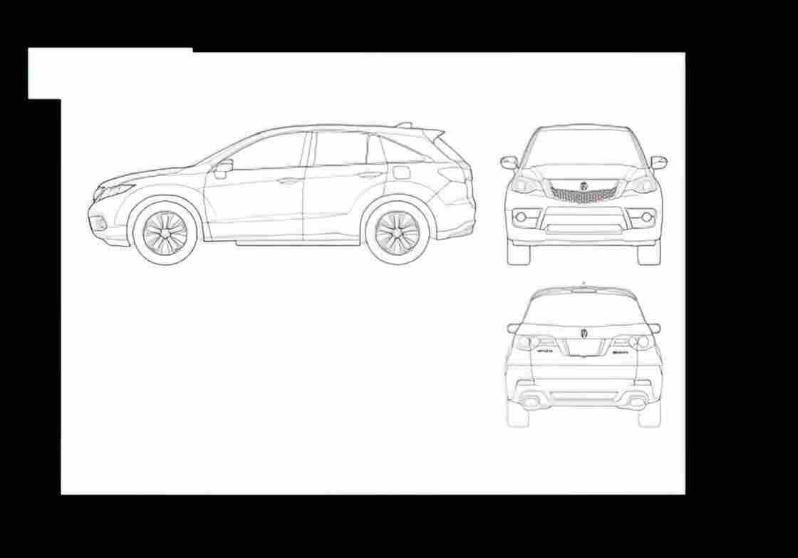 Blueprint acura rdx 2013 01 01 A4 Photo Print