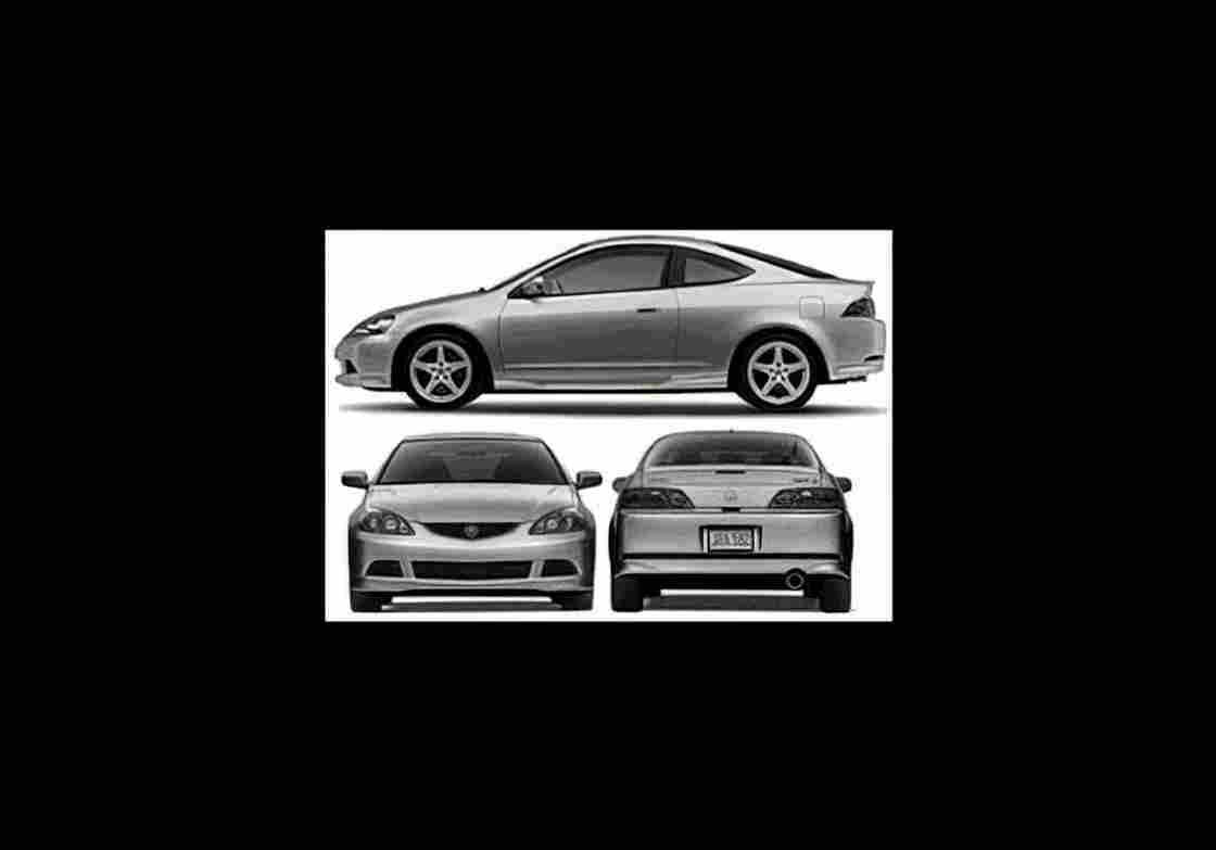 Blueprint acura rsx 2005 01 01 A4 Photo Print