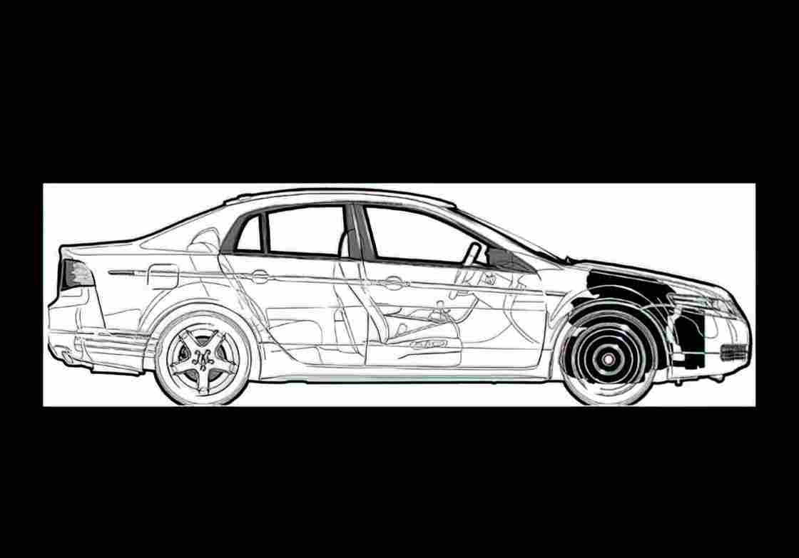 Blueprint acura tl 2004 01 01 A4 Photo Print