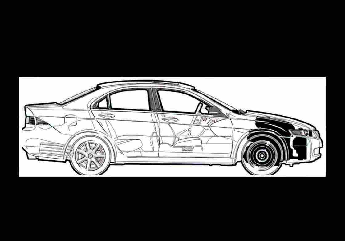 Blueprint acura tsx 2004 01 01 A4 Photo Print