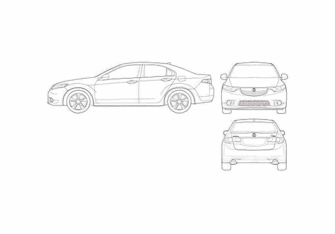 Blueprint acura tsx 2012 01 01 A4 Photo Print