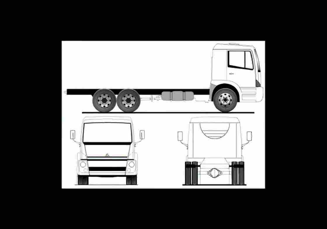 Blueprint agrale 13000 6x2 2009 01 A4 Photo Print