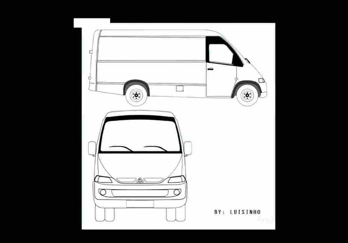 Blueprint agrale furgovam 01 A4 Photo Print