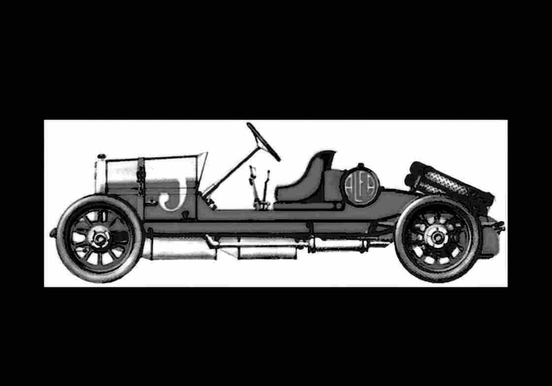 Blueprint alfa 24hp spyder gp 1910 01 01 A4 Photo Print