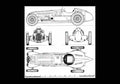 Blueprint alfa romeo 12c 1938 01 01 A4 Photo Print