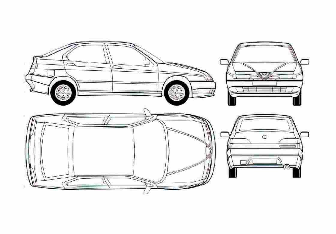 Blueprint alfa romeo 146 01 01 A4 Photo Print