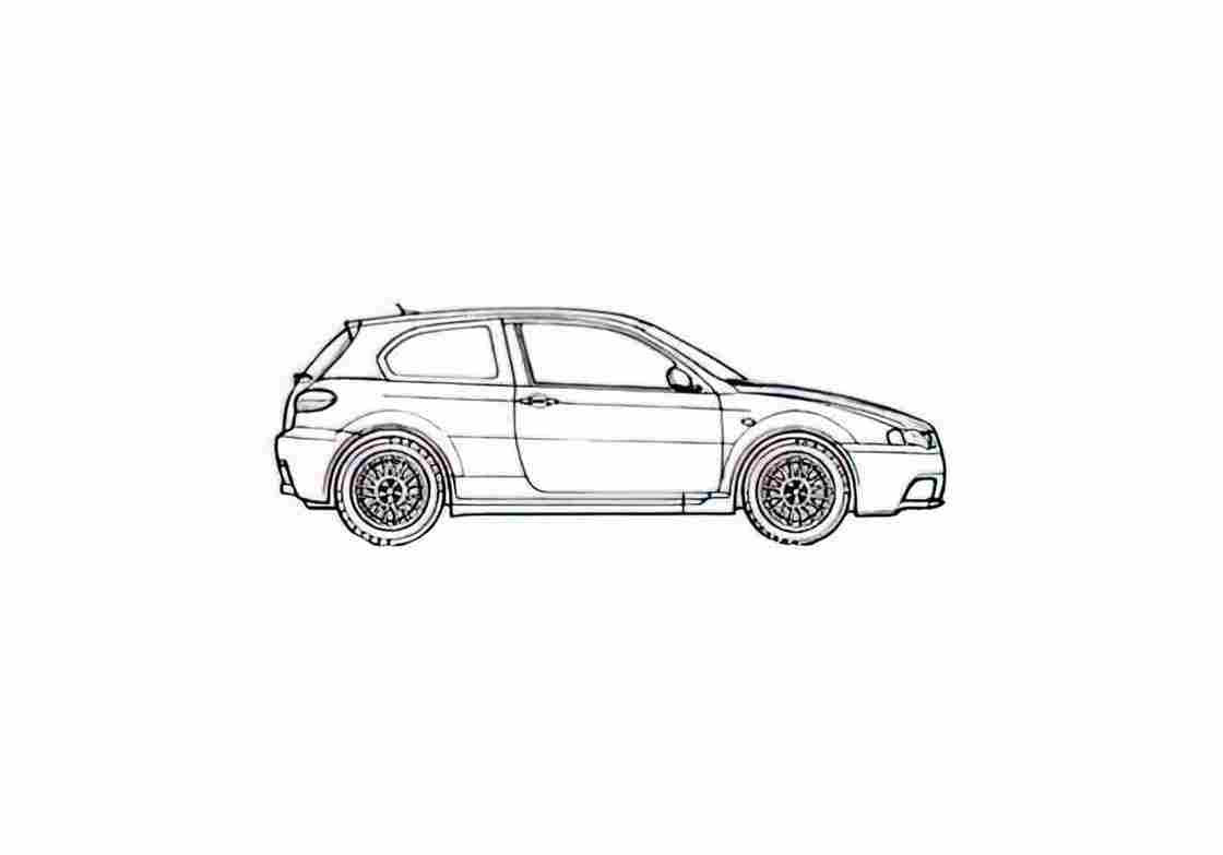 Blueprint alfa romeo 147 32 gta 2003 01 A4 Photo Print