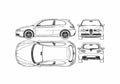 Blueprint alfa romeo 147 gta 01 A4 Photo Print