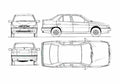 Blueprint alfa romeo 155 qv 1993 44483 01 A4 Photo Print