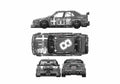 Blueprint alfa romeo 155 v6ti 01 A4 Photo Print