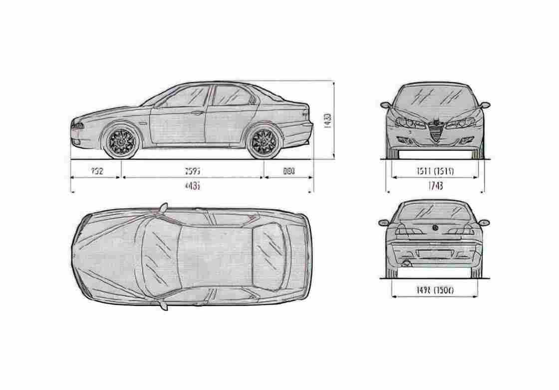 Blueprint alfa romeo 156 2 01 01 A4 Photo Print