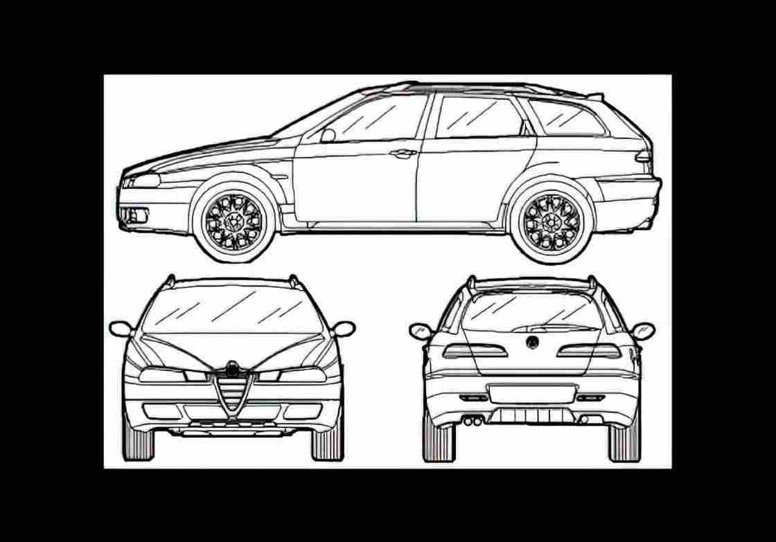 Blueprint alfa romeo 156 crosswagon q4 2005 01 A4 Photo Print
