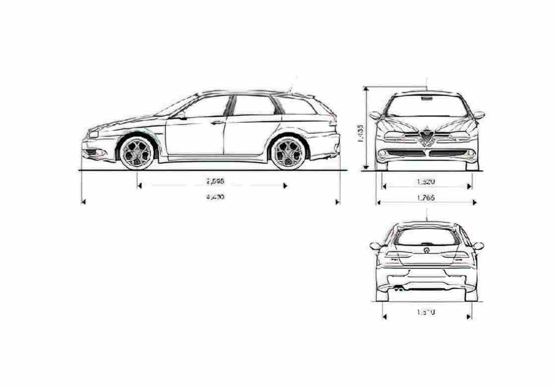 Blueprint alfa romeo 156 gta 01 01 A4 Photo Print