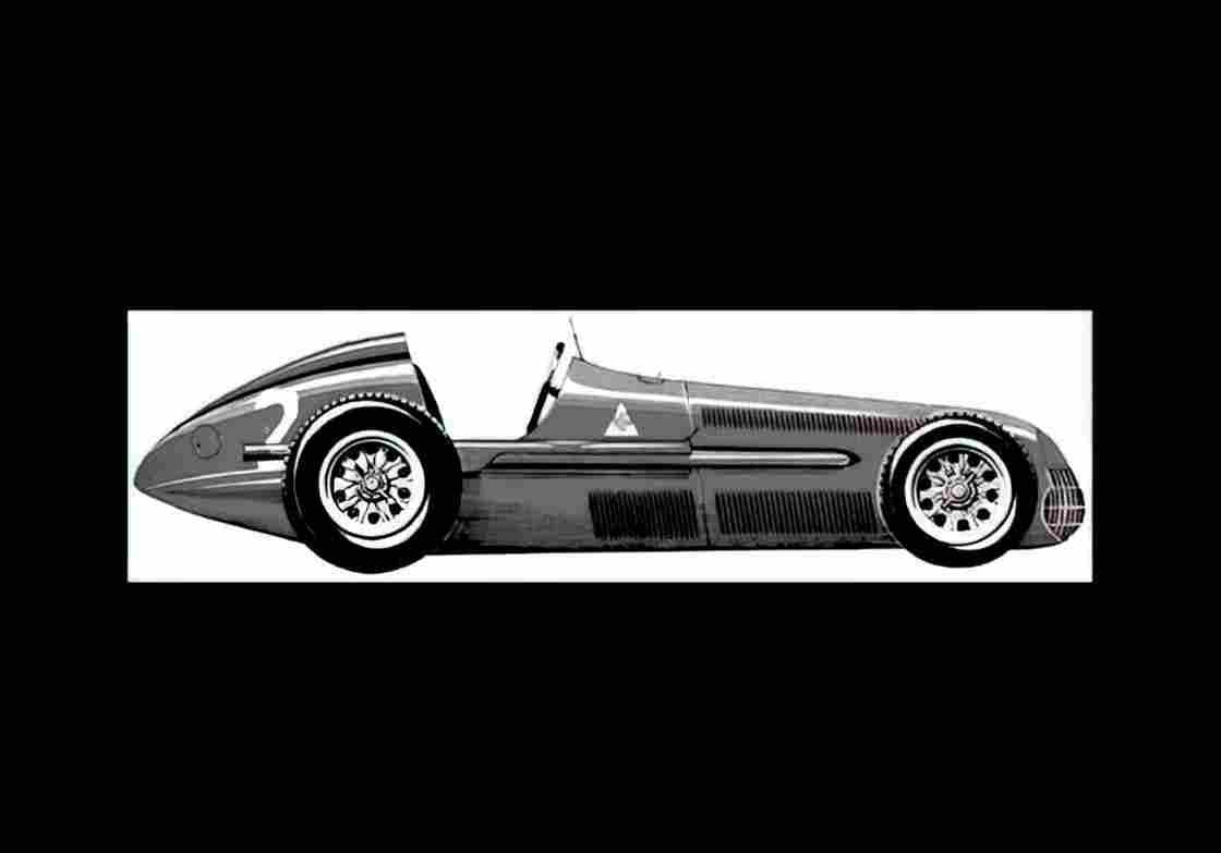 Blueprint alfa romeo 158 alfetta f1 gp 1950 01 A4 Photo Print