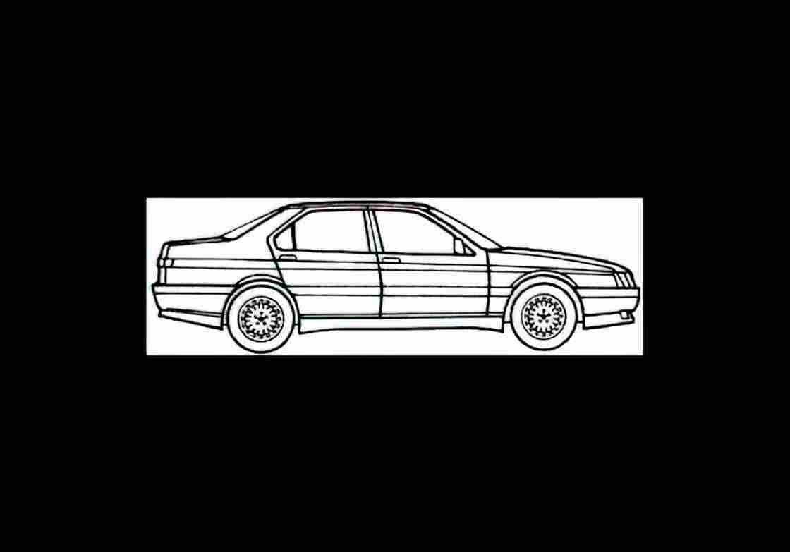 Blueprint alfa romeo 164 1990 01 A4 Photo Print