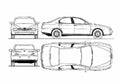 Blueprint alfa romeo 166 1998 01 A4 Photo Print