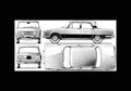 Blueprint alfa romeo 2000 berlina 1971 01 01 A4 Photo Print