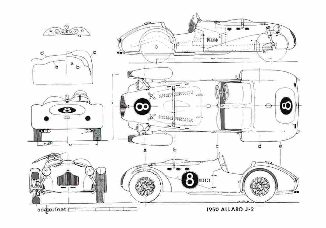 Blueprint allard j2 1959 01 A4 Photo Print