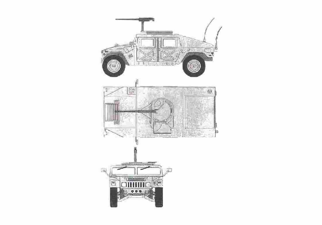 Blueprint am general hmmwv m1025 01 A4 Photo Print