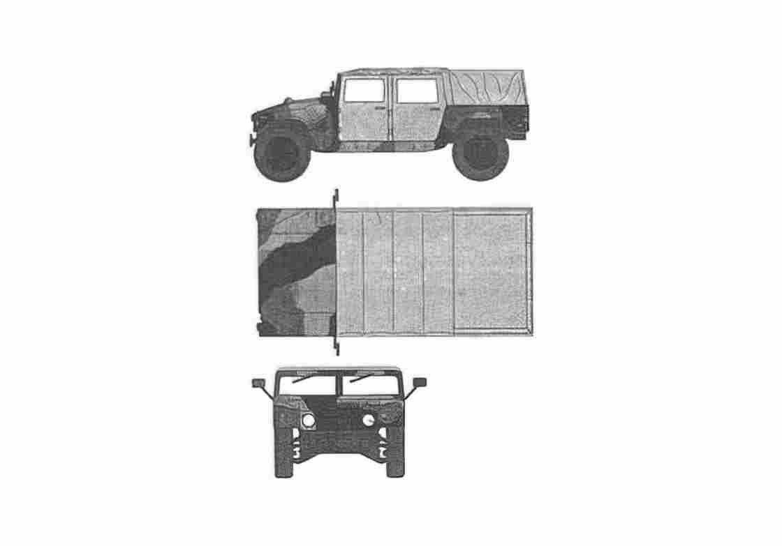 Blueprint am general hmmwv m1038 01 A4 Photo Print