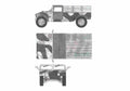 Blueprint am general hmmwv m998 01 A4 Photo Print
