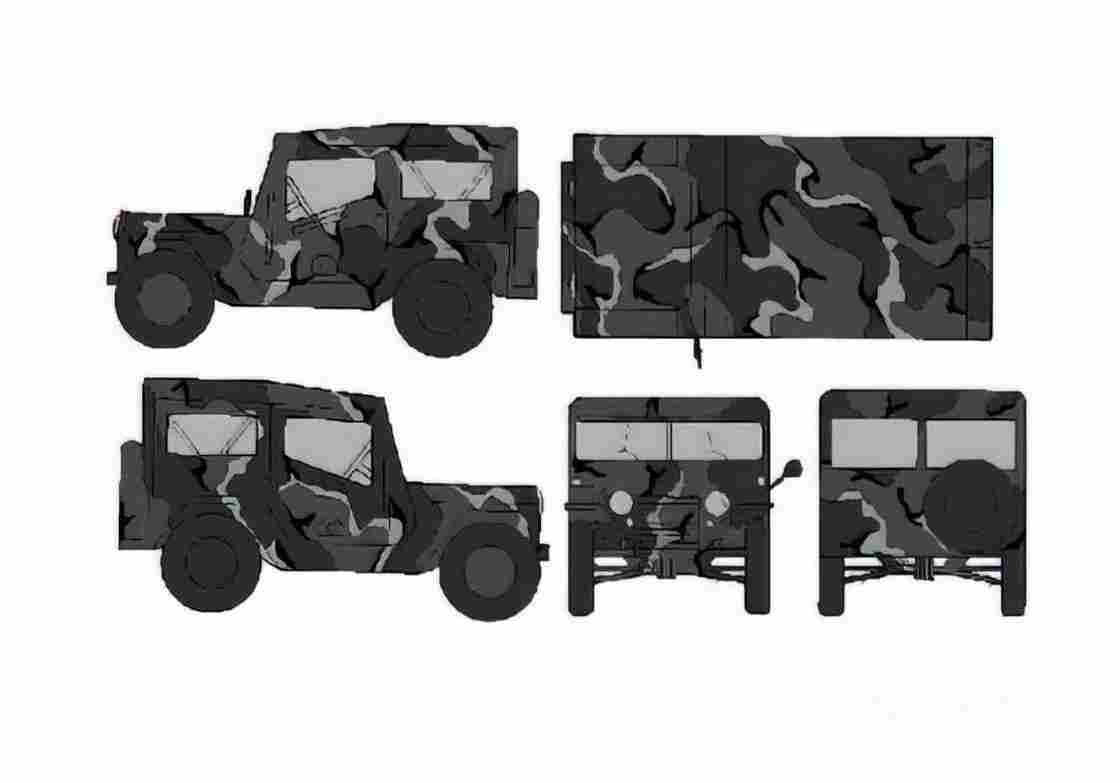 Blueprint am general m151 mutt 01 A4 Photo Print