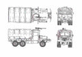 Blueprint am general m35 25ton 01 A4 Photo Print