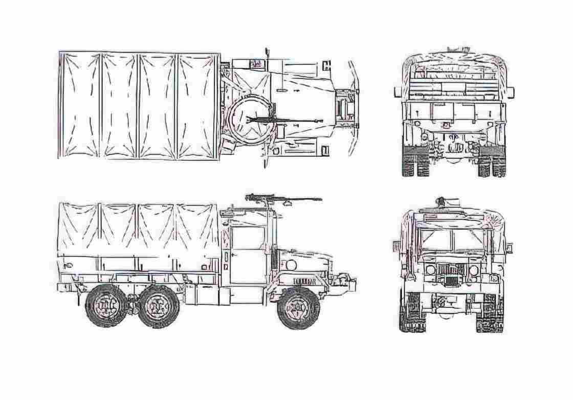 Blueprint am general m35 25ton 01 A4 Photo Print