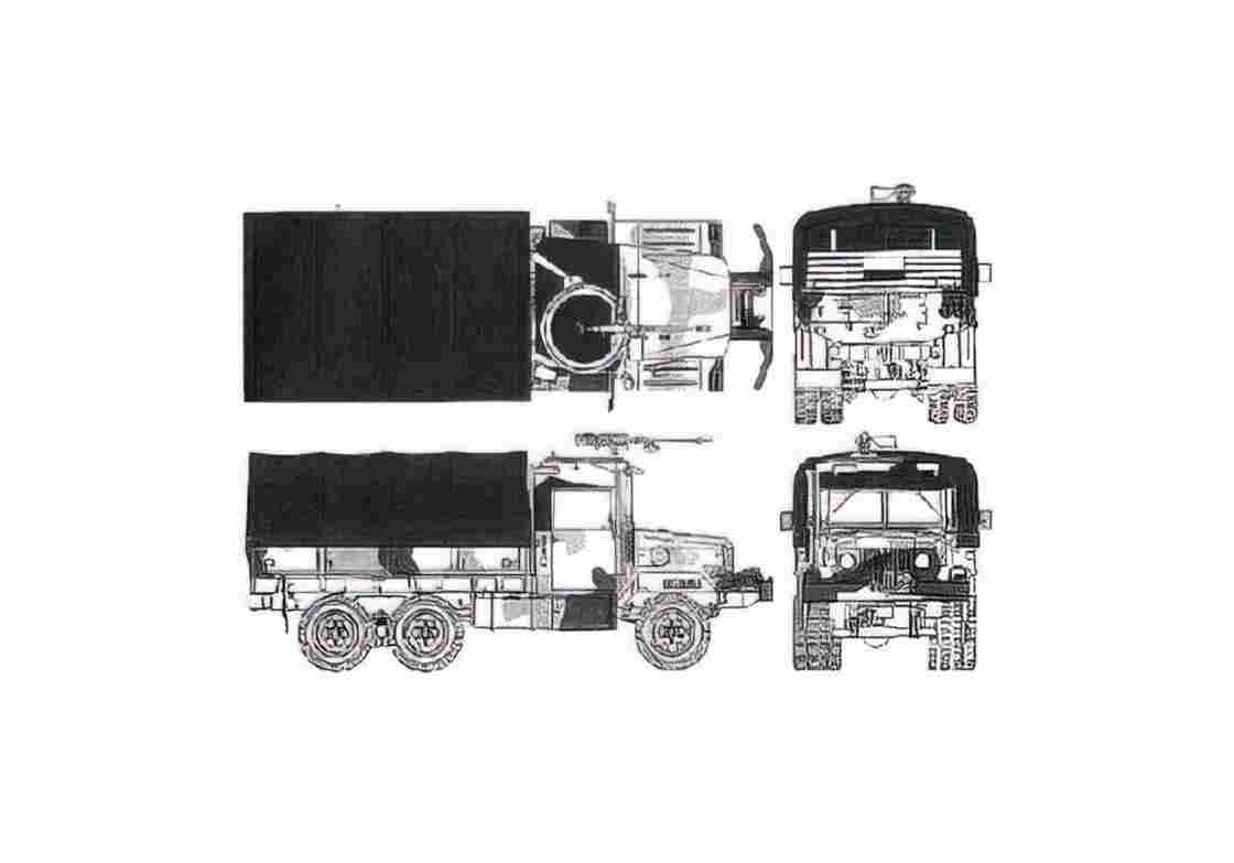 Blueprint am general m35a2 25 ton 01 A4 Photo Print