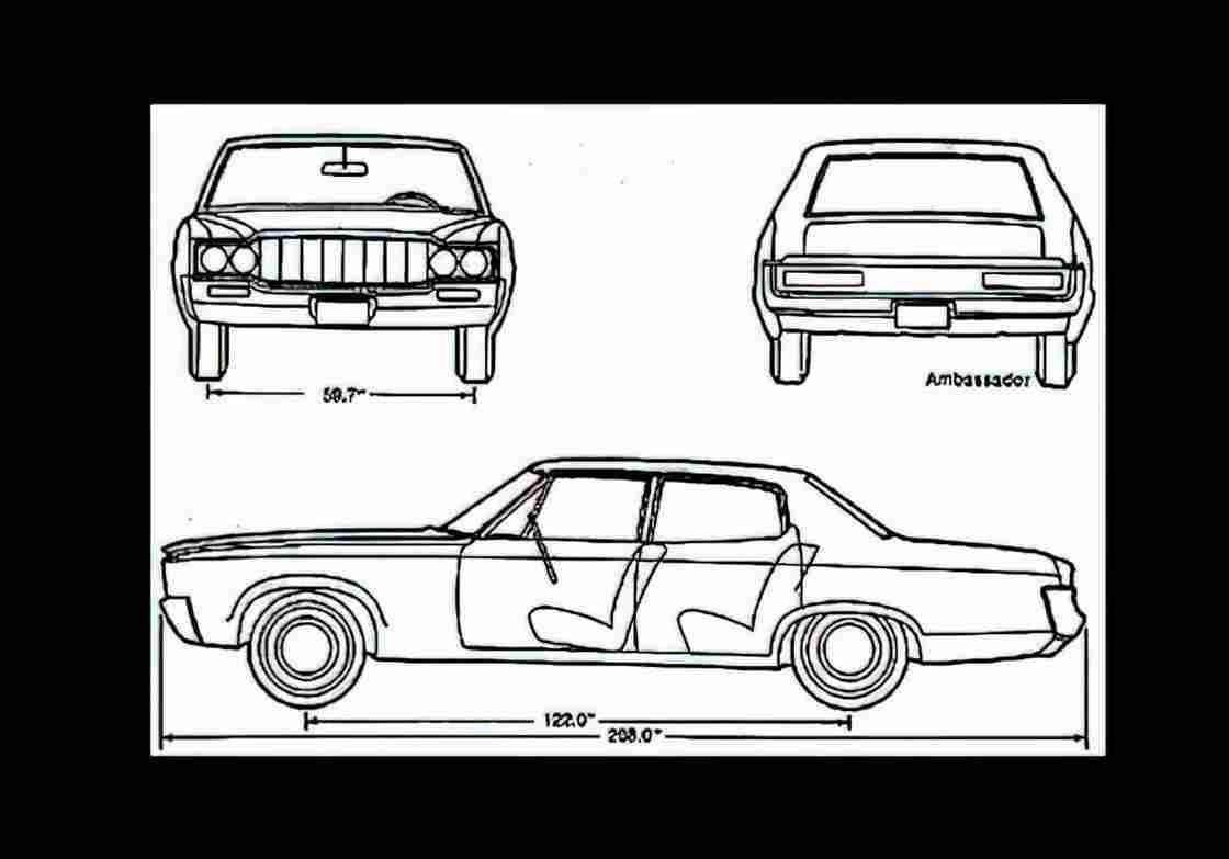 Blueprint amc ambassador 1970 27471 01 A4 Photo Print