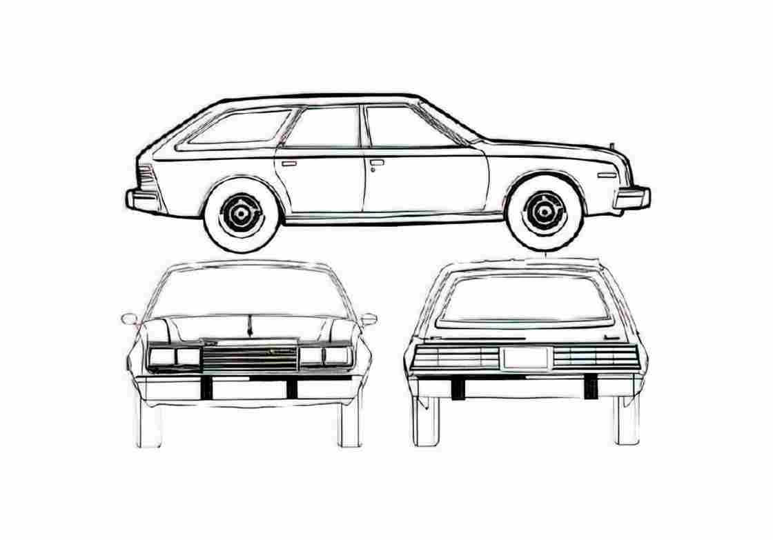 Blueprint amc concord wagon 1980 01 A4 Photo Print