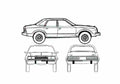 Blueprint amc eagle 4 door sedan 1980 01 A4 Photo Print